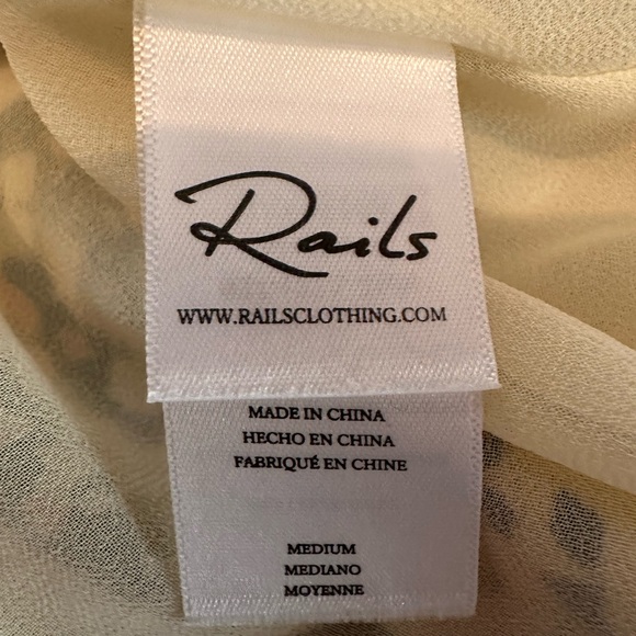 Rails Adalyn Gardenia pastel ruffle trim button front M Ruffled Tiered Sundress - Picture 14 of 16